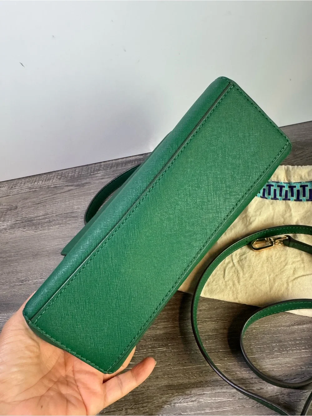 Tory Burch Emerald Green Small Robinson tote and crossbody $297